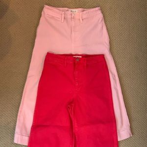 Madewell Pink & Red Work Pants
